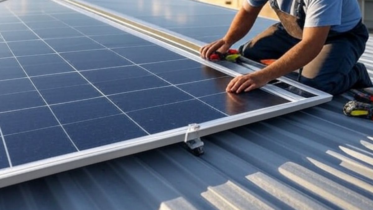 fixation panneaux solaires sur bac acier