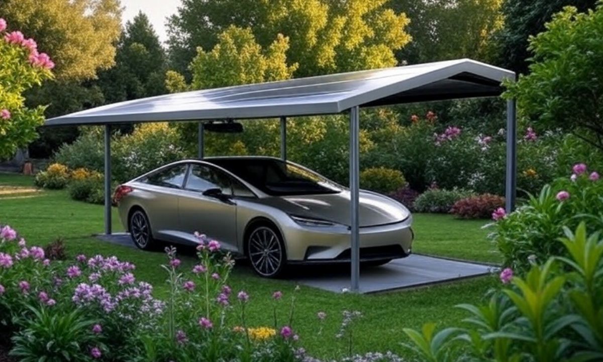 Carport solaire dans son jardin