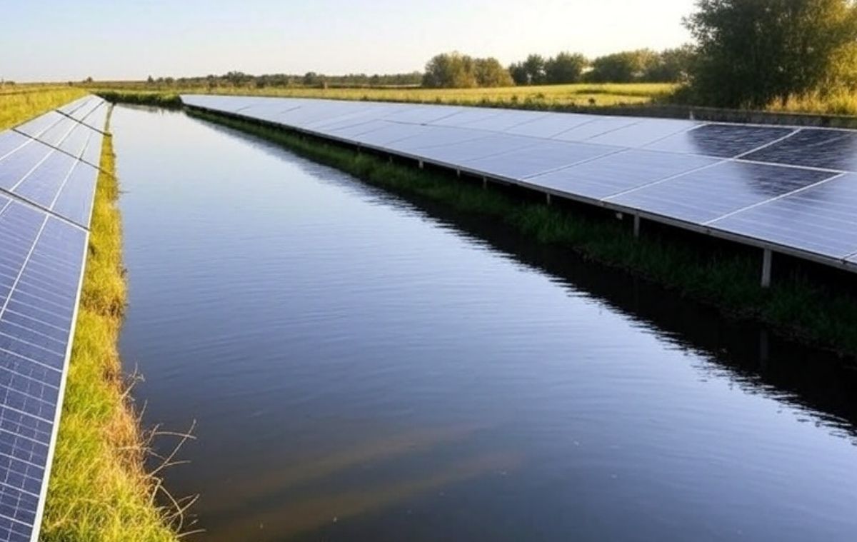 Panneaux solaires sur les canaux